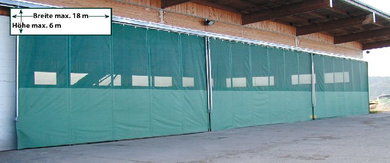 Wst 2-porte coulissante industrielle - Largeur 18m - Hauteur 6m - Résistante au vent_0