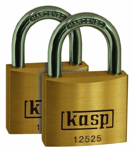 KASP K12525D2 - Cadenas en laiton premium 25 mm - Double ancrage et anse en acier trempé_0