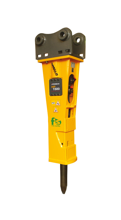 Brise-roches hydrauliques HP 1500 FS - Indeco - pour excavatrices de 10 à 20 tonnes, 850 kg, 1750 joules, 110 mm_0