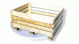 Caisse palette en bois 4 entrées - à claire voie_0