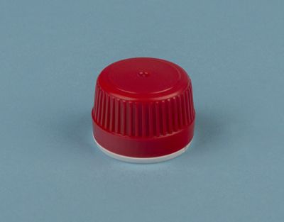 CGL013 - Bouchon à vis PE rouge - Auxilab - avec bague pour flacon DIN28_0