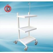 Char-p-ecg - chariot médical - ETS Dahmane - 4 roues métalliques avec freins - 2 plateaux réglables_0
