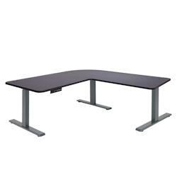 Décoshop26 - Bureau d'angle table d'ordinateur réglable en hauteur électriquement 178 x 178 cm 84kg HDF noir gris anthracite 04_0006036 - gris 3000_0