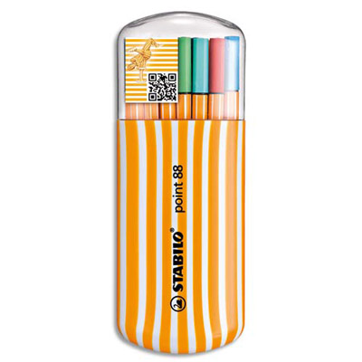 ETUI DISTRIBUTEUR DE 20 STYLOS FEUTRES STABILO POINT 88 - COLORIS ASSORTIS