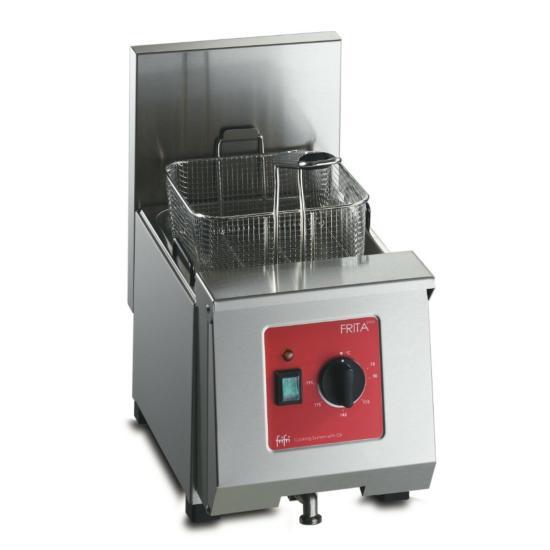 Friteuse professionnelle pour comptoir 1 panier triphasé 7l avec vidange - 270x475x455 mm - FF-652000_0