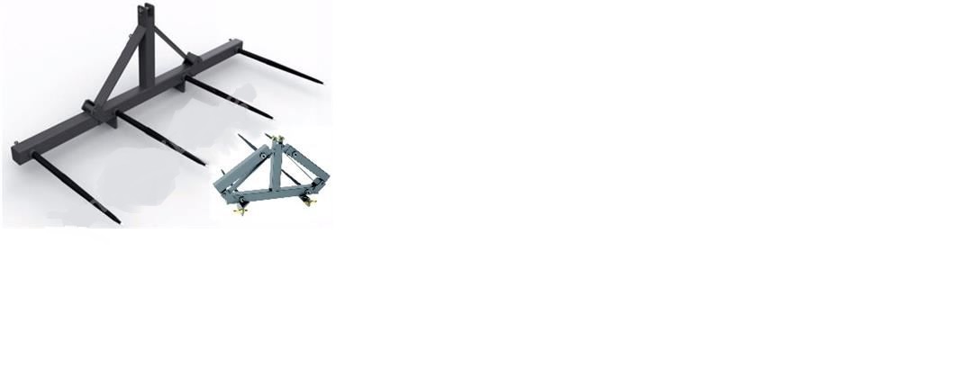 Gb0002 pique-botte repliable - 4 dents - attelage 3 points - charge maxi 1000 kg_0
