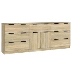 Helloshop26 - Buffet bahut commode armoire meuble de rangement organisateur cuisine salle de séjour salons 3 pcs sonoma bois 02_0037101 - 30002132138_0