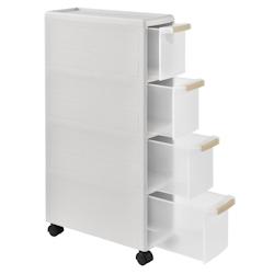 HELLOSHOP26 - Chariot roulant meuble de rangement à roulettes tour de rangement 85 cm blanc 03_0002853 - blanc 03_57372207_0