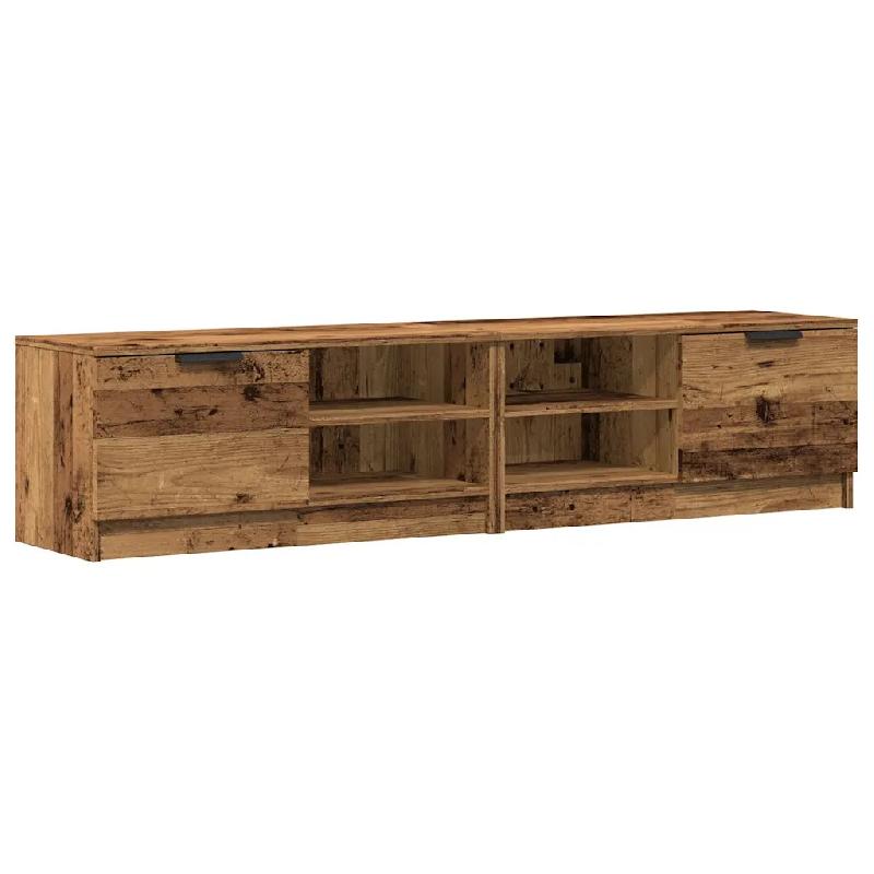 Helloshop26 - Lot de 2 meubles TV avec rangement ouvert 80 x 35 x 36 cm style vintage en bois d'ingénierie vieux bois 02_0050949 - vert Bois massif 3_0