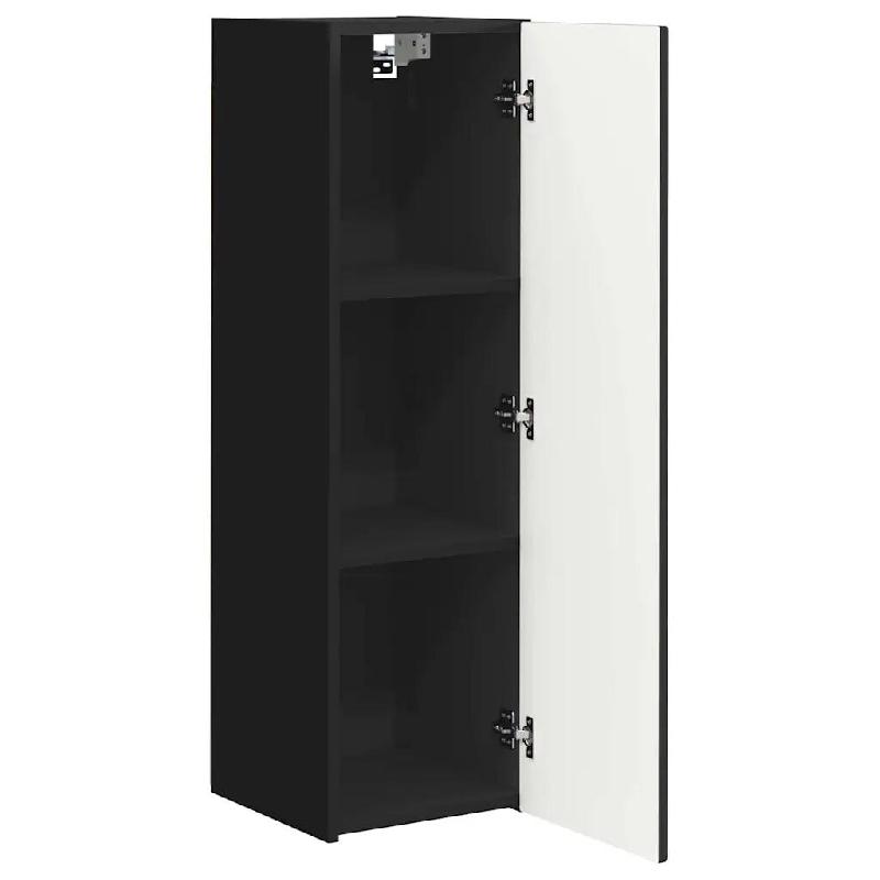 Helloshop26 - Meuble TV mural moderne avec rangements 30 x 31 x 100 cm design minimaliste en bois d'ingénierie noir 02_0054988 - noir Bois massif 300_0
