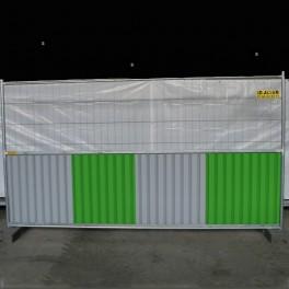 Barrière de chantier mixte ID PROTECH 3.5m x 2m – partie pleine et grillagée_0