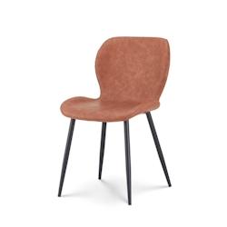 Kosmi Lot de 2 chaises de salle à manger NINALOU en simili marron - 3760301696636_0