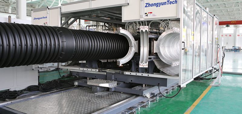 Ligne d'extrusion à grande vitesse pour tuyaux ondulés à double paroi de modèle zc-1000h - zhongyuntech_0
