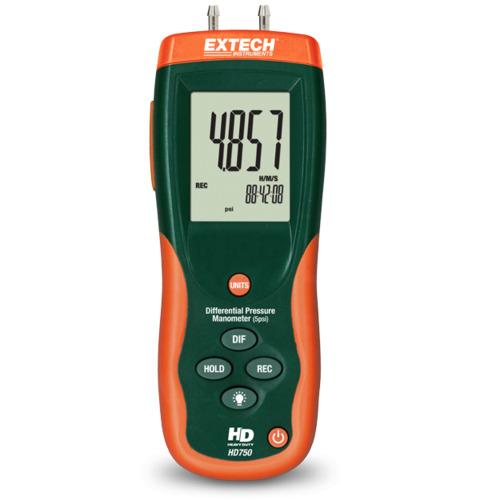 Manomètre différentiel basse plage 5 psi - Extech HD750 avec interface USB et correction de décalage_0