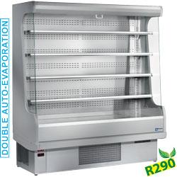 Mural réfrigéré ventilé EM12-G/A1-R2 - Tôle plastifiée, inox AISI 304, éclairage supérieur, 4 tablettes réglables_0