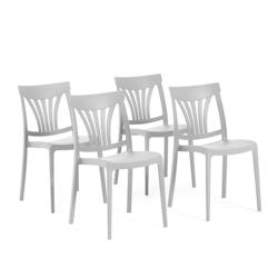 RATTATAN Set 4 Chaises en polypropylène avec fibre de verre empilables pour extérieur et jardin, bar et restaurant, cuisine design moderne - GINA -_0