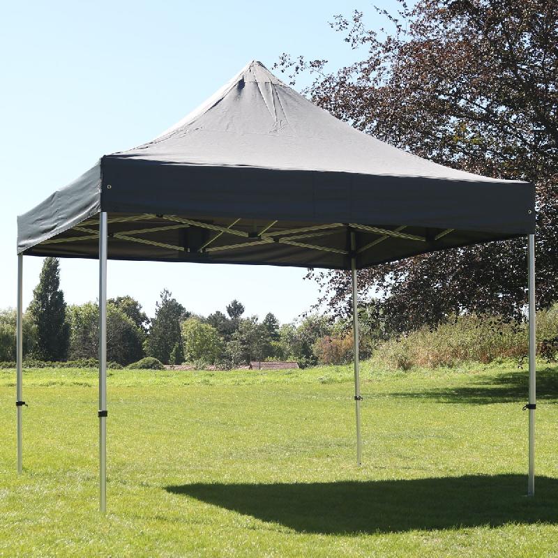Tente pliante grise 3x3m - 300g/m² - aluminium hexagonal 40mm - usage professionnel_0