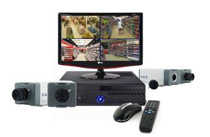 Pack de vidéo surveillance IP - 16 caméras avec enregistreur 48 voies, écran 18.5