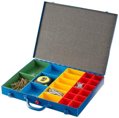 Allit Metal Hardware - Boîte à outils avec 23 compartiments amovibles en 3 tailles - Bleu_0