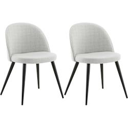 Chaise en tissu avec pieds en acier Velvet (Lot de 2) Venture Home - noir 3700866352547_0