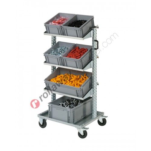 Chariot porte bac - rollaway container - avec bacs en plastique / 300kg - smart 073 300kg_0