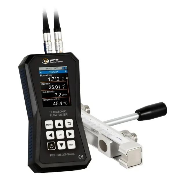 Débitmètre à ultrason portatif, avec capteurs sur rails pour tuyaux moyens de diamètre compris entre 50-700 mm - PCE-TDS 200 MR - PCE INSTRUMENTS_0