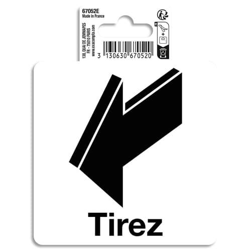 Exacompta panneau pvc adhésif antidérapant flèches tirez 10 cm 67052e_0
