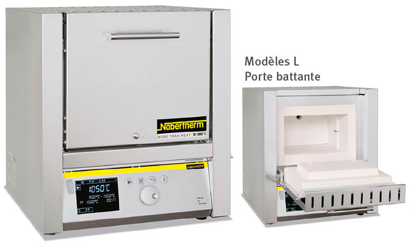 Four à moufle de laboratoire nabertherm l - 1,2 kw monophasé - programmateur b410 - four modèle l3/11 - l250 x p265 x h340 mm_0