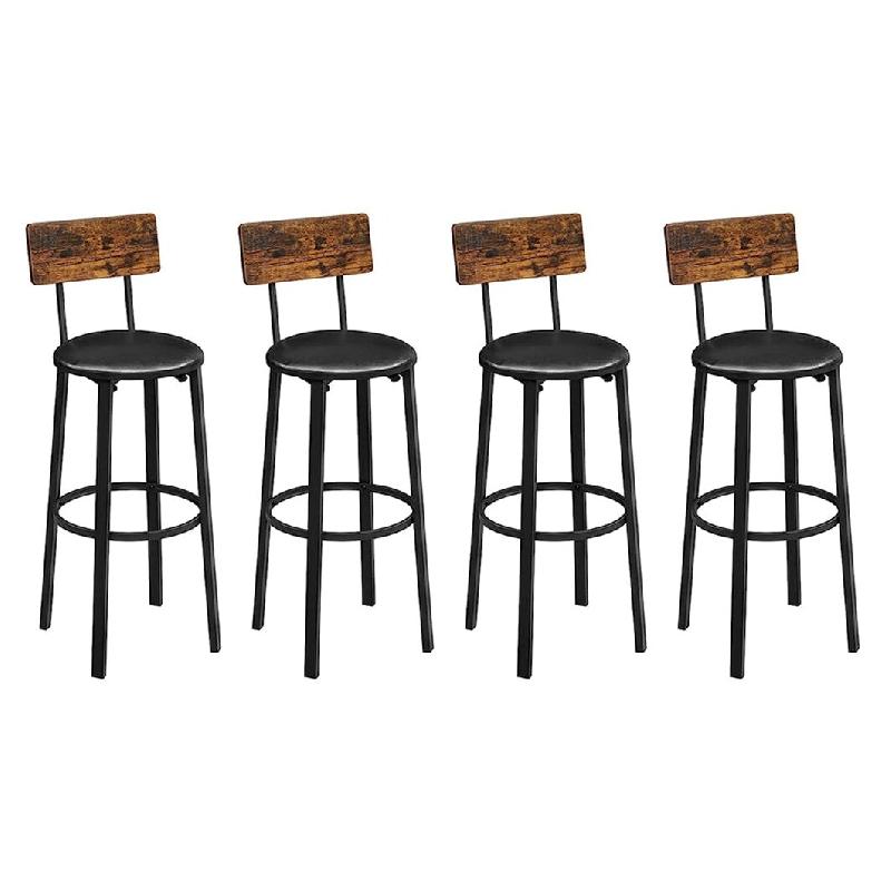 Helloshop26 - Chaises de bar lot de 2 tabourets hauts sièges rembourrés 39 x 39 x 100 cm repose-pieds montage facile style 12_0004971 - 3000222771181_0