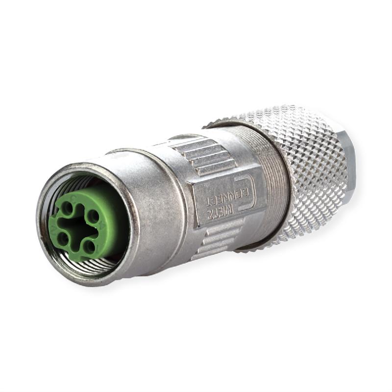 METZ CONNECT M12 / M12 connecteur codage D IP67 Cat. 5, Ø 6-9,7 mm, à confectionner sur site_0