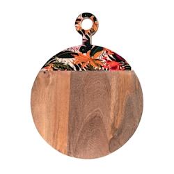 Planche à découper Taiana 30,5 cm -  Décoré Rond Bois Table Passion 39x30.5 cm - multicolore Bois massif 3106238580899_0