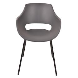SIT Möbel Lot de 2 chaises | Assise en plastique gris | Structure en métal noir | L 51 x P 57,5 ​​x H 85 cm - multicolore multi-matériau 02459-21_0
