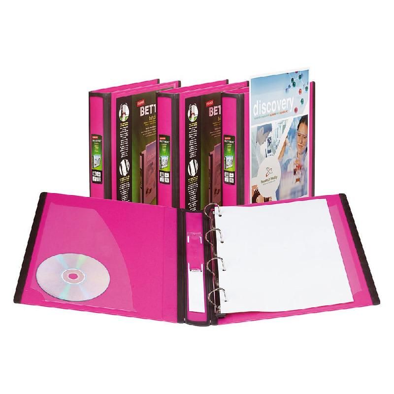 STAPLES CLASSEUR 4 ANNEAUX STAPLES BETTER - DOS 4 CM - ROSE