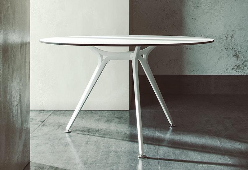 Table de réunion ronde design - verre_0