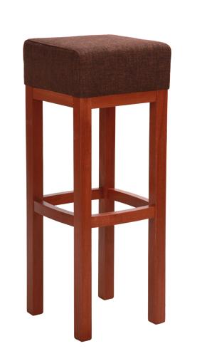 Tabouret de bar Massimo H - Hêtre massif teinté et laqué - Assise rembourrée - Marque M24 France_0