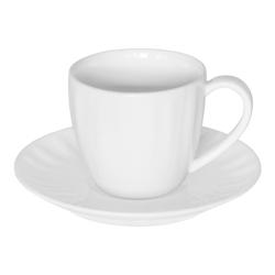 Tasse à café et sa sous-tasse Emma 10 cl x6 -  Blanc Rond Porcelaine Table Passion 9x cm - blanc porcelaine 3106232761980_0
