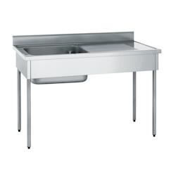 Plonge inox Tournus Equipement - 1 bac 600x500x320 mm - égouttoir à droite - sans robinetterie - longueur 600 mm - 503603_0
