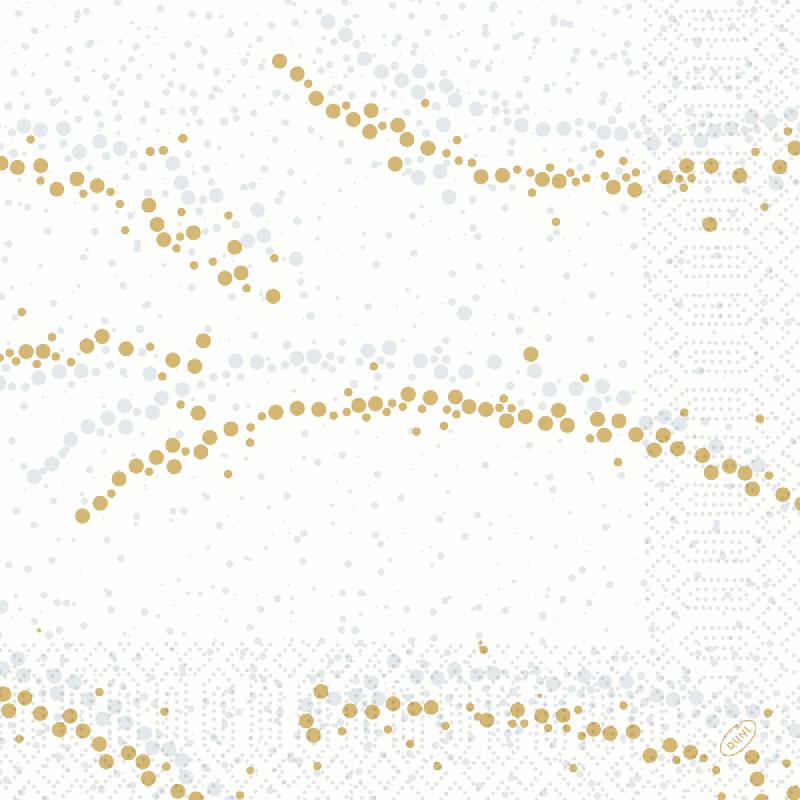 SERVIETTE BLANC OUATE DE CELLULOSE 40X40 CM GOLDEN STARDUST BLANC DUNI (250 PIÈCES)
