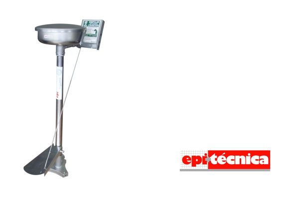 6024ful - Rince-œil sur pied avec douche manuelle - Epitécnica - Acier inoxydable et pulvérisateurs aérés_0