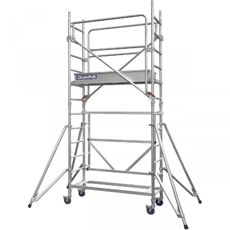 Échafaudage roulant aluminium DOCKER Mini - Hauteur de travail : 4,10 m - DUARIB - 7014021_0
