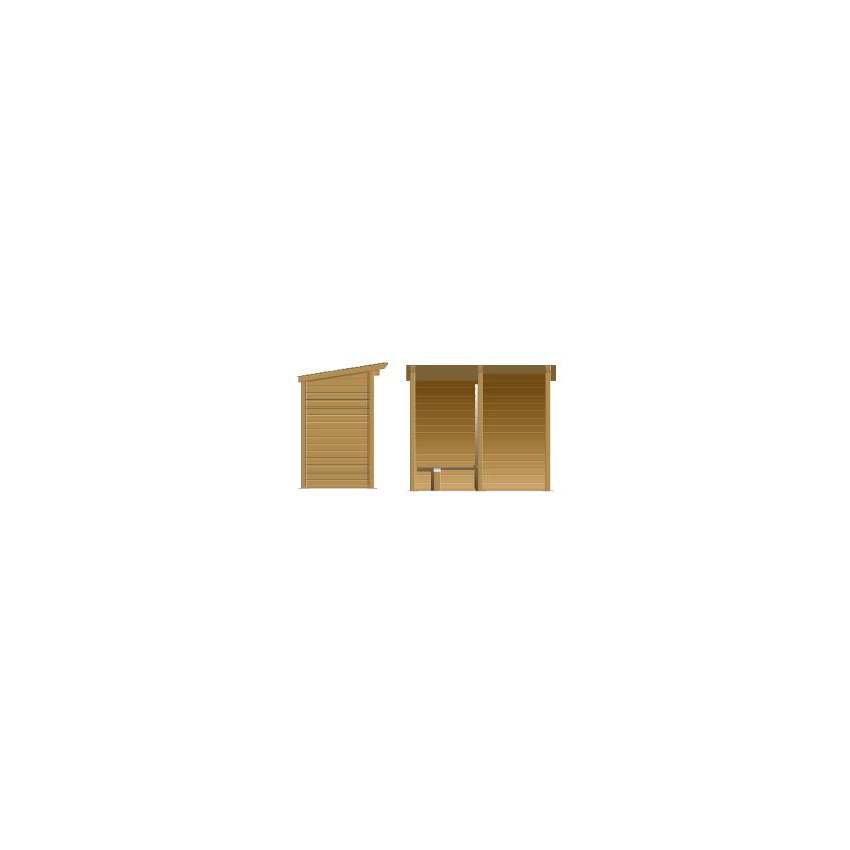 Abri bus en bois - bardage en bois - avec banquette - 250 x 140 cm - pin traité autoclave classe 4_0