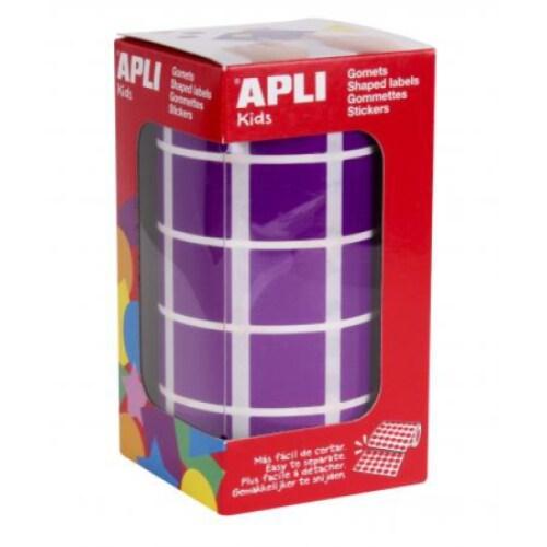 Apli 1770 gommettes carrées, 20x20 mm, en rouleau, coloris lilas - 8410782115007_0