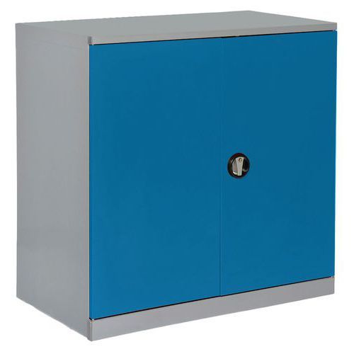 ARMOIRE BASSE 1250 X 580 X HT 1000 GRIS CLAIR/ BLEU 5012 - ANJOU TOLERIE