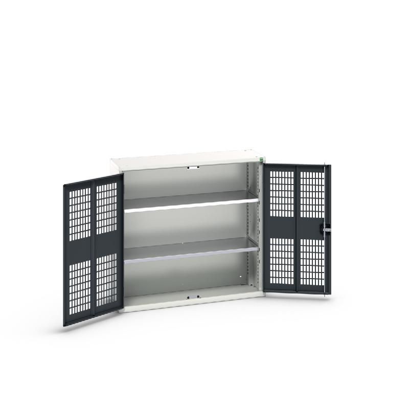 Armoire d'atelier Verso - Porte ventilée - 2 tablettes réglables - 1050x350x1000mm_0