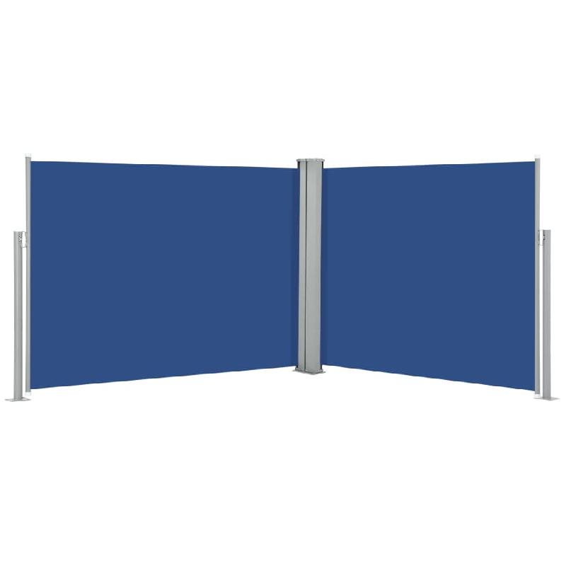 Auvent paravent store brise-vue latéral rétractable - jardin, terrasse, balcon - 140 x 1000 cm, bleu_0