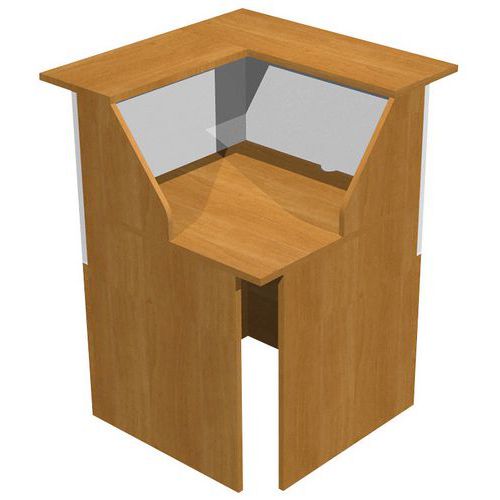 BANQUE D'ACCUEIL MUSA MODULE D'ANGLE 76 X 117 CM AULNE/ALU - ARTARREDI
