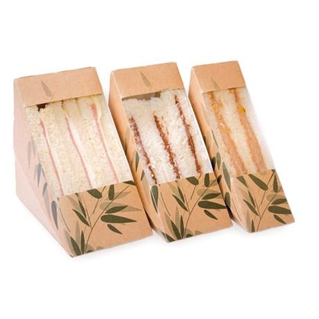BOÎTE SANDWICH FEEL GEEN AVEC FENÊTRE DOBLE 12.4X12.4X7.3 CM CARTON HAVANE (VENDU PAR 500)
