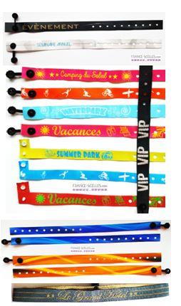 Bracelet événementiel - Tyvek, tissu, vinyle, silicone, velcro, RFID ou slapband - personnalisable et ajustable_0