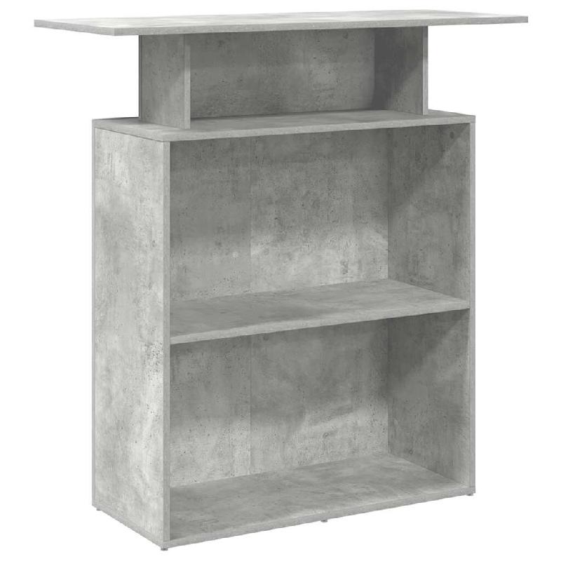Bureau de réception gris béton 100x40x104 bois d'ingénierie Modèle Vega Prime - 8721158658913_0