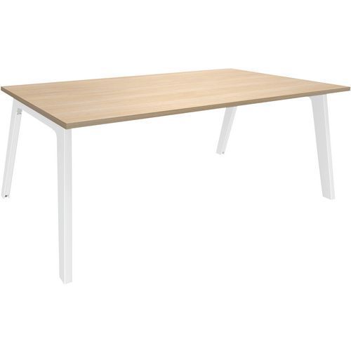 BUREAU STEEL 180X100 CHÊNE CLAIR/BLANC - SIMMOB